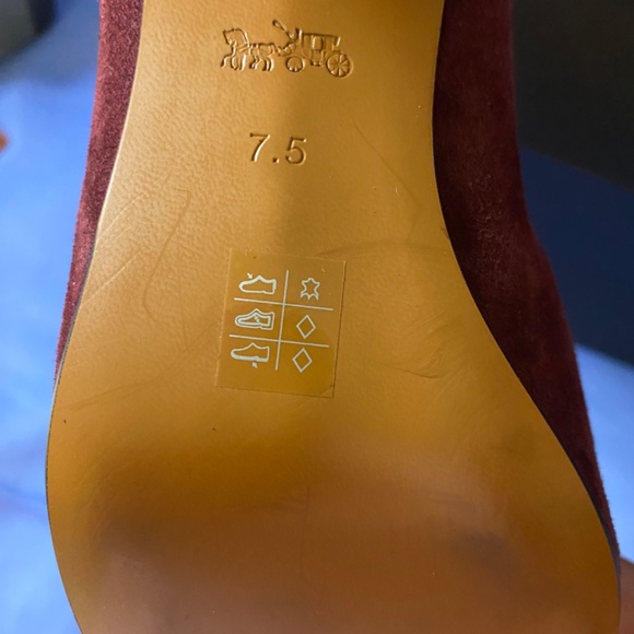 Coach Tia Ankle Slip On Suede Bootie In Wine Sz 8 FG2911 - Picture 9 of 15